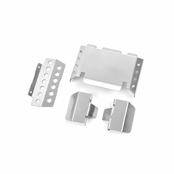 Stainless steel chassis and axle guard set for FMS FCX10 K5 and LC80, all four pieces