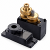 Exposed metal gear train and removed top cover of the FCX18 / FCX24 steering servo