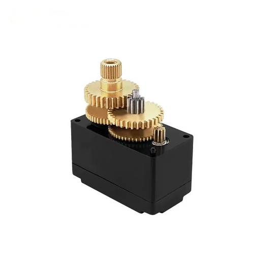 Internal metal gear train of the FMS FCX24M steering servo upgrade