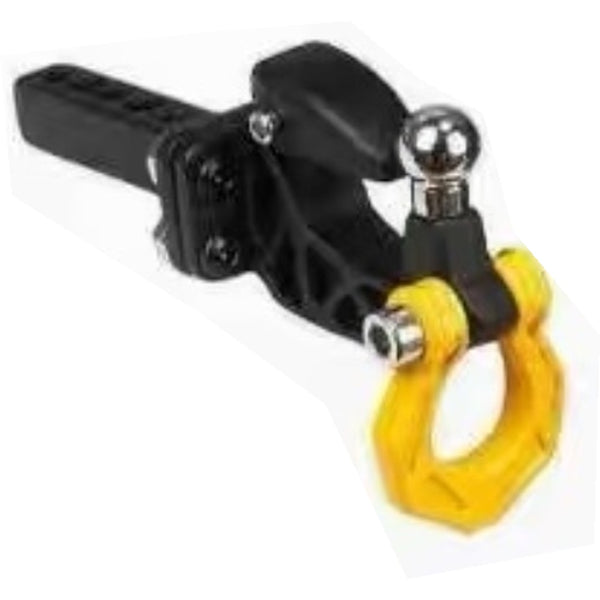 Complete RC tow-hitch assembly with yellow recovery shackle