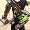 Huina 1593 excavator shown held for size reference