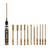 Gold interchangeable RC driver set with one handle, four hex bits, two Phillips bits, two flat bits and four nut-driver bits
