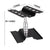 Black adjustable RC repair stand with 120 by 140 mm top platform and 90 to 130 mm height