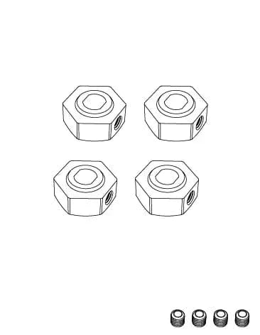 MJX 10440 Wheel Hex Adapters – Set of 4