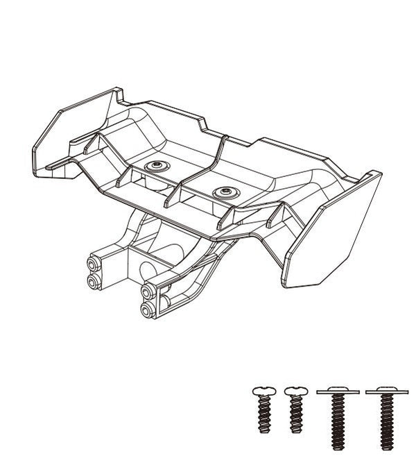 MJX 1412A Rear Wing and Mounting Set