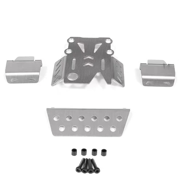 3 mm stainless steel chassis guard plate set and mounting hardware for MJX H12Y crawler