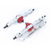 MNRC CNC aluminium front and rear axle upgrade set in silver with red differential covers
