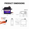 Servomy SDS017-002 servo dimensions in millimetres and 320mm cable wiring guide, translated into English