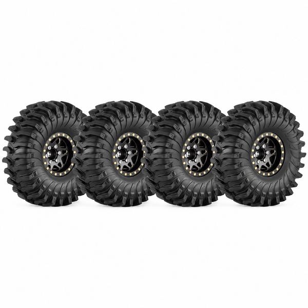 Set of four Wheel B and Tread C tyres shown assembled for illustration; combo supplied CKD