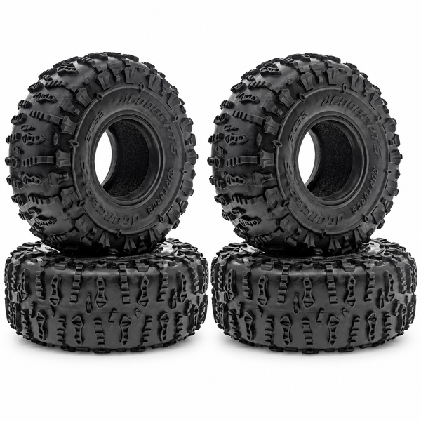 Tread A 1.9-inch RC crawler tyres — four tyres shown in two pairs on a clean white studio background