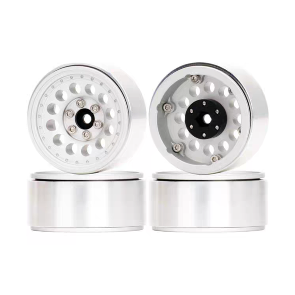 1.3-Inch CNC Aluminium Beadlock Wheels for RC Crawlers – Silver