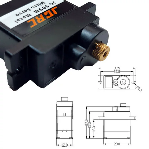 FMS FCX18 / FCX24 upgrade servo dimension drawing in millimetres