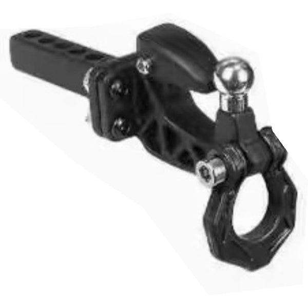 Complete RC tow-hitch assembly with black recovery shackle