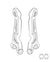 MJX 14210C Front Upper Suspension Arms, 2-piece pair