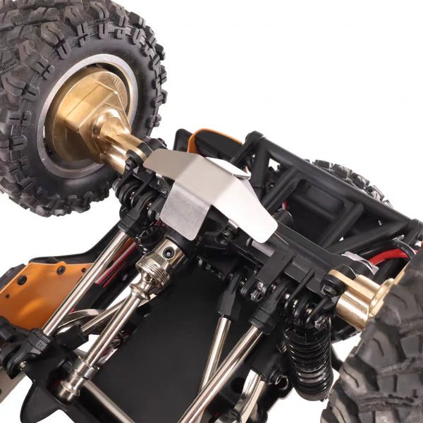 MJX H12Y stainless steel axle guard installed
