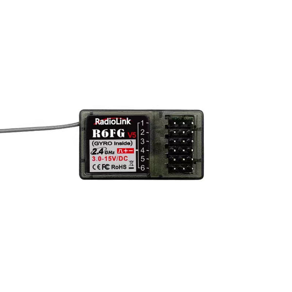 RadioLink R6FG V5 6-channel gyro receiver, 3–15V DC