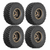 Set of four Design A brass beadlock wheels with Tread B tyres shown assembled; supplied as separate CKD components