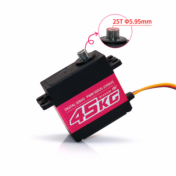 45kg servo 25 tooth output spline detail